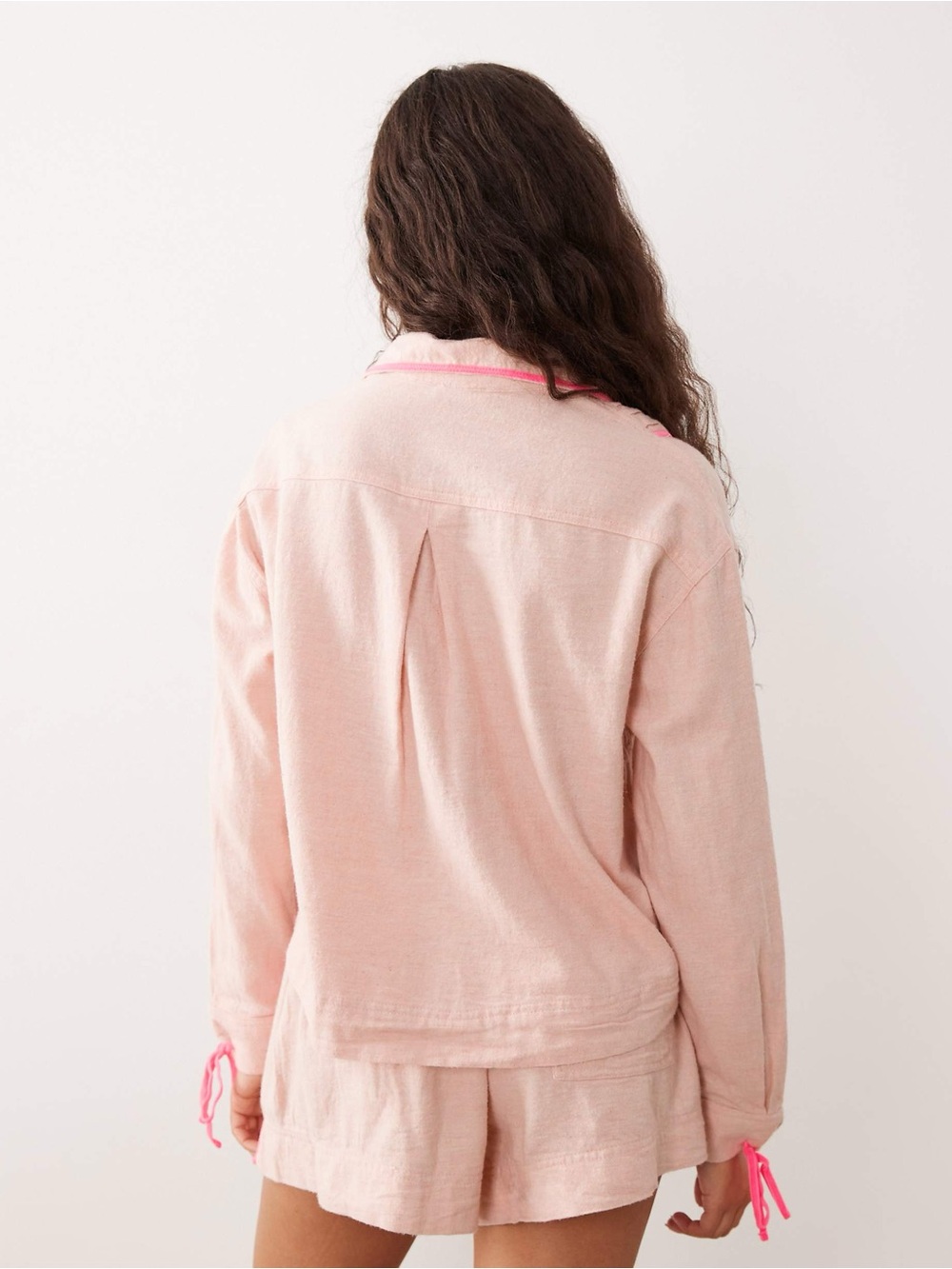Free People Close to Home Flannel Set Neon Peach - Picture 10 of 10